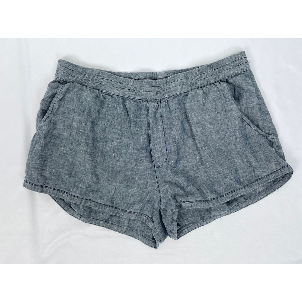 Toad & Co. Tara Hemp Shorts Women SMALL Blue Chambray Pullon Flaw